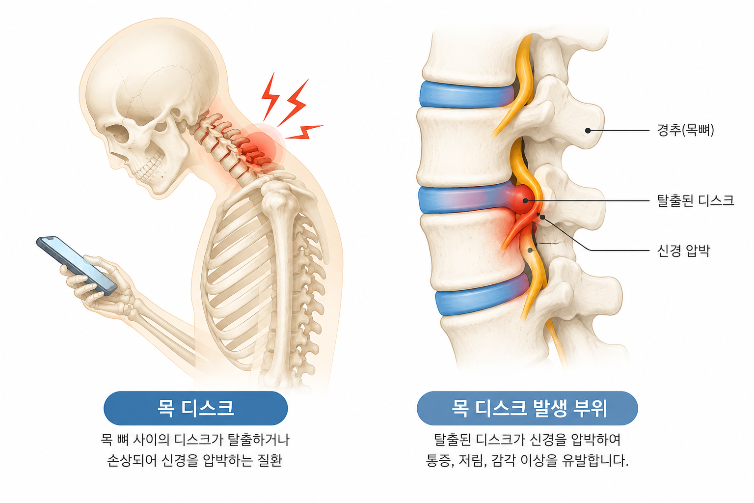목디스크 의료 일러스트